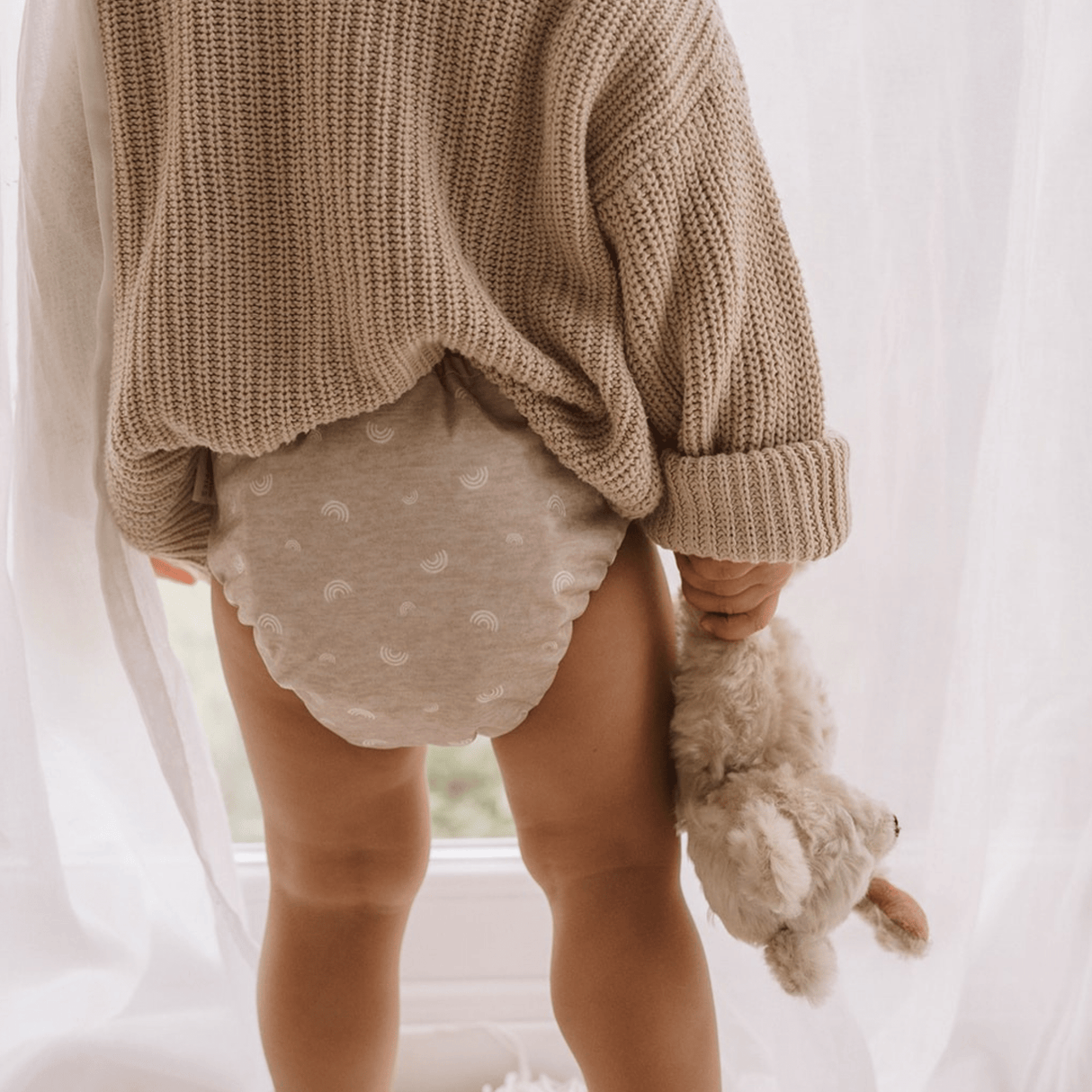 One Size All-In-One Reusable Cloth Nappy - Rainbow Oatmeal