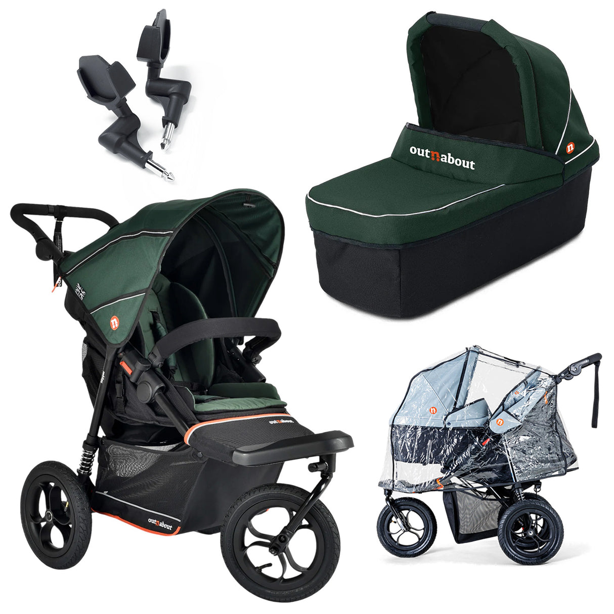 Out n About Nipper V6 Single Newborn Bundle - Sycamore Green
