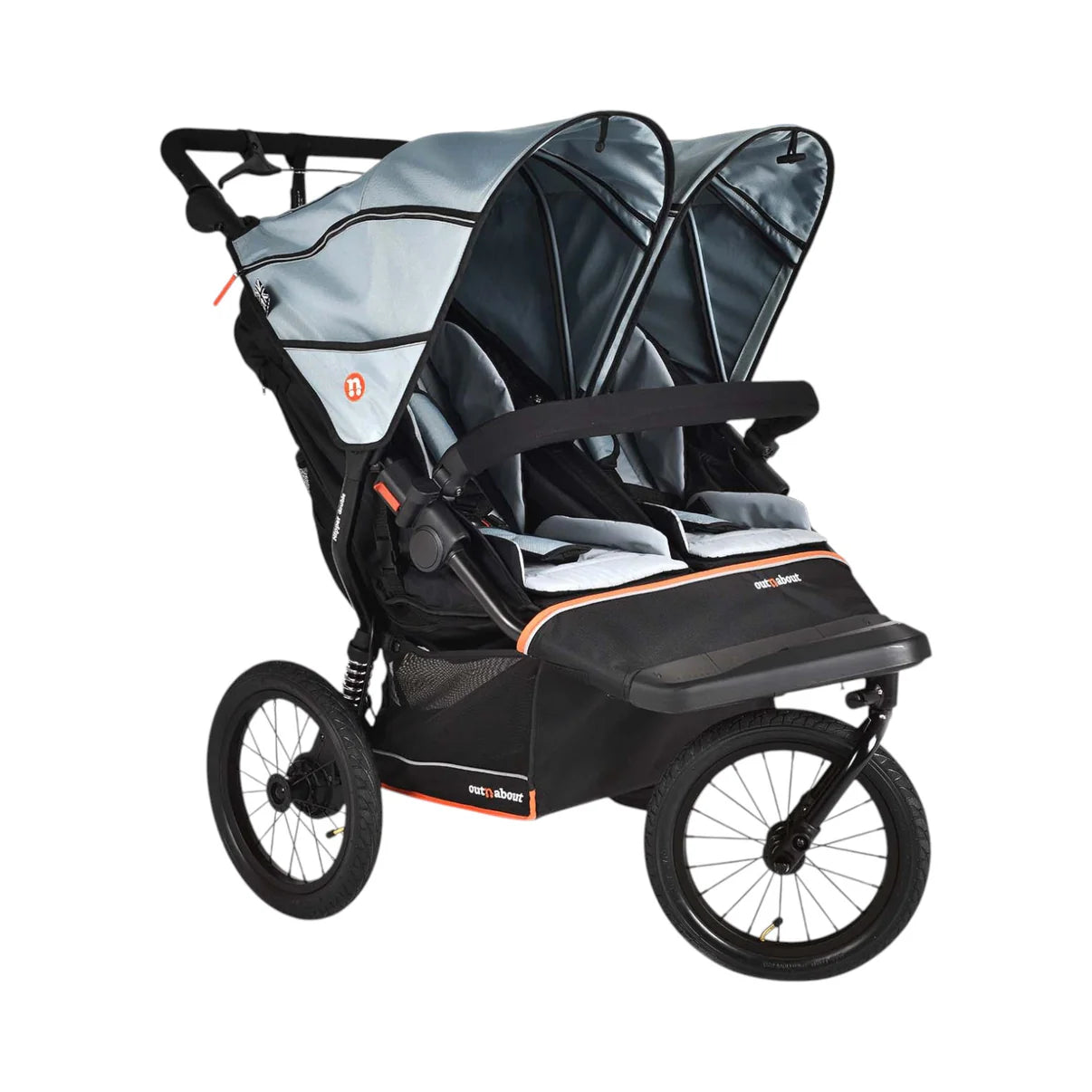 Out n About Nipper V6 Plus Double Pushchair - Rocksalt Grey