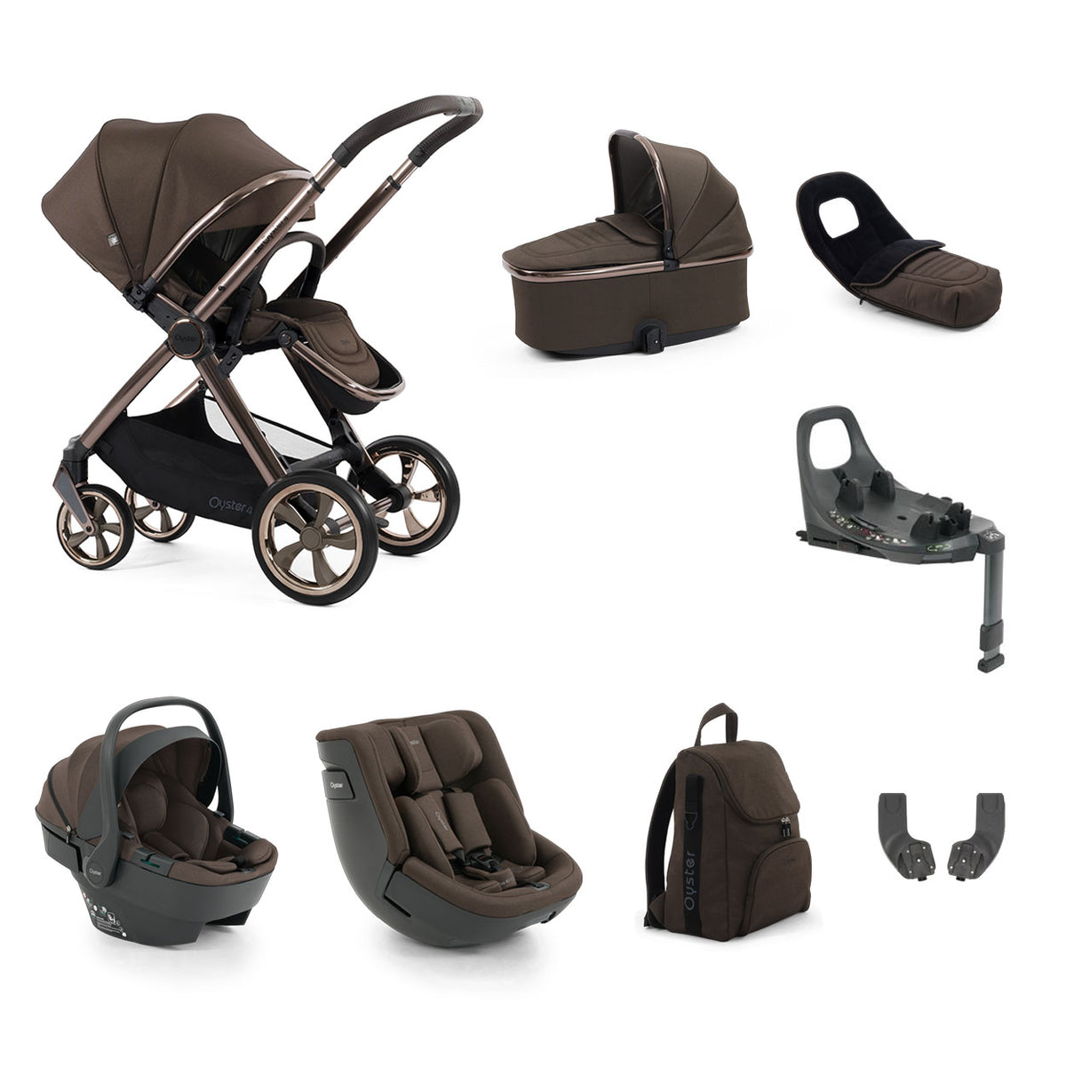 BabyStyle Oyster 4 Luxury Baby & Toddler 360 Car Seat Bundle - Mink