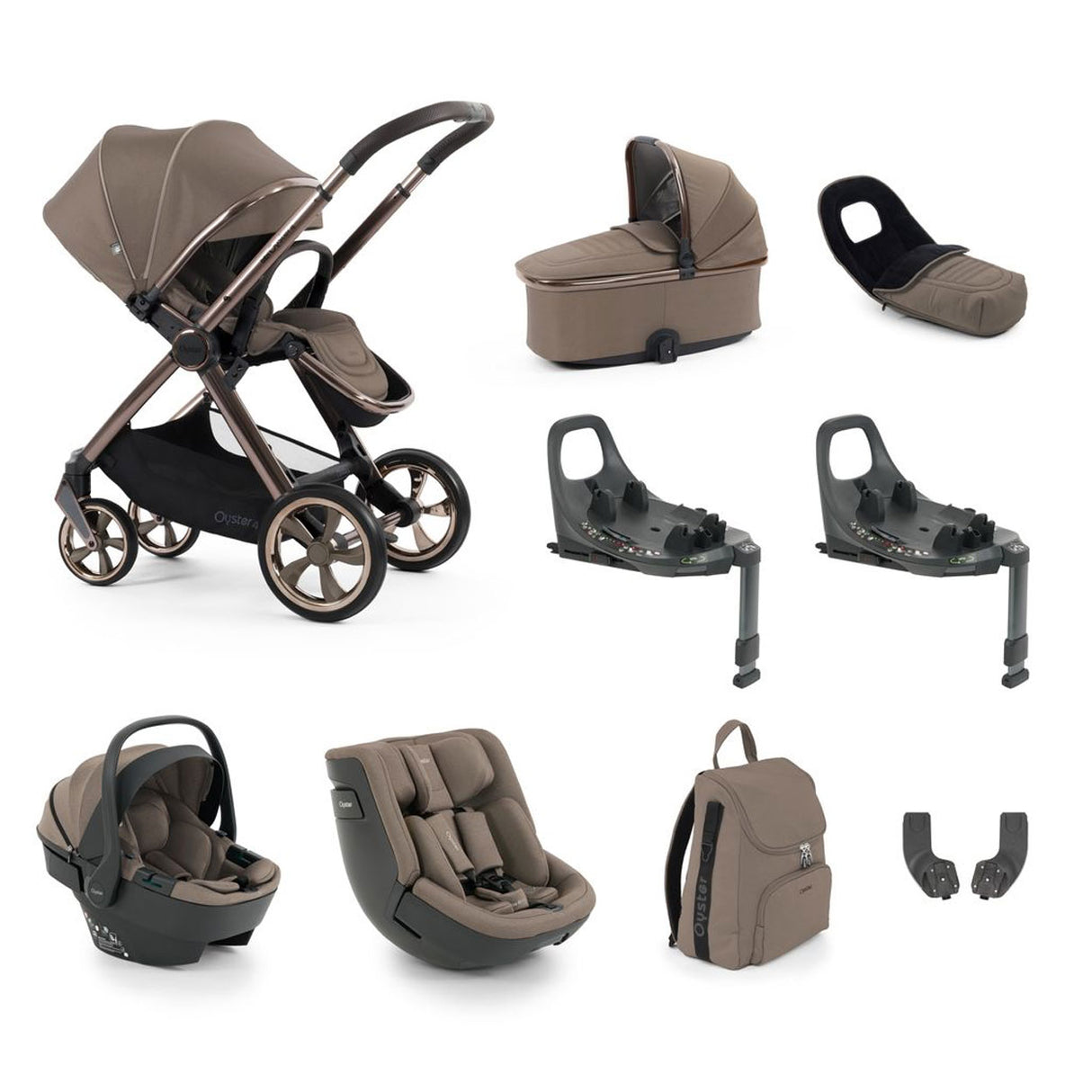 BabyStyle Oyster 4 Luxury Baby & Toddler 360 Car Seat Bundle - Mink