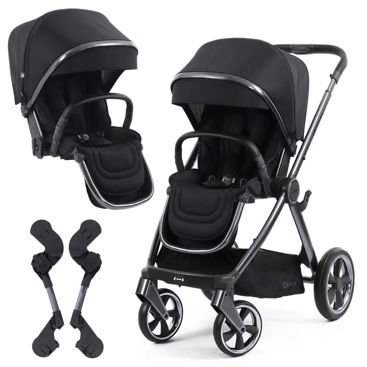 BabyStyle Oyster 4 Tandem Stroller - Carbonite