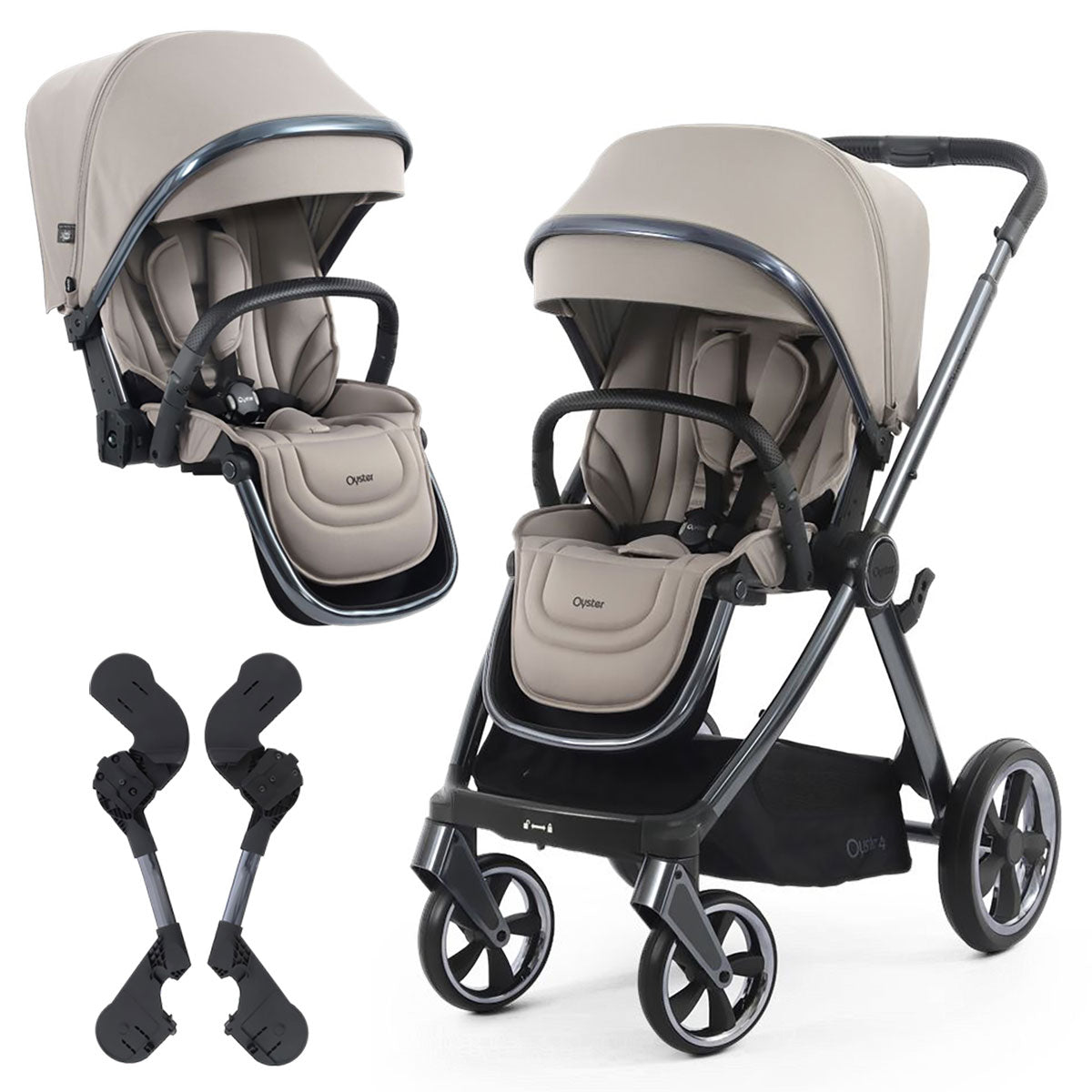 BabyStyle Oyster 4 Tandem Stroller - Stone