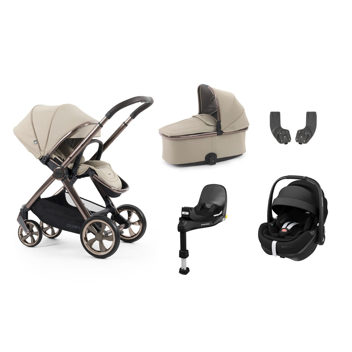 BabyStyle Oyster 4 Essential 5 Piece Maxi-Cosi Pebble 360 Pro2 Bundle - Buttermilk