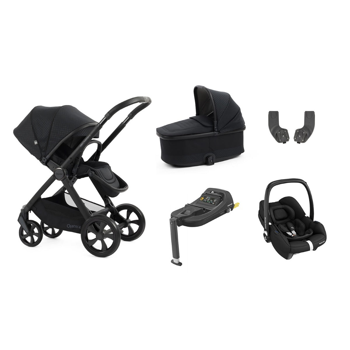 BabyStyle Oyster 4 Essential 5 Piece Maxi-Cosi Cabriofix i-Size Bundle - Raven