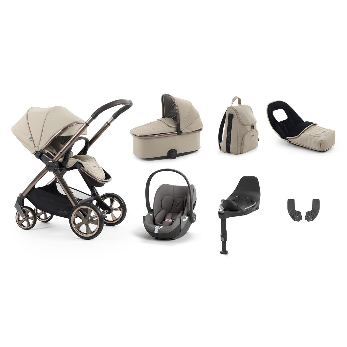 BabyStyle Oyster 4 Luxury 7 Piece Cybex Cloud T Bundle - Buttermilk