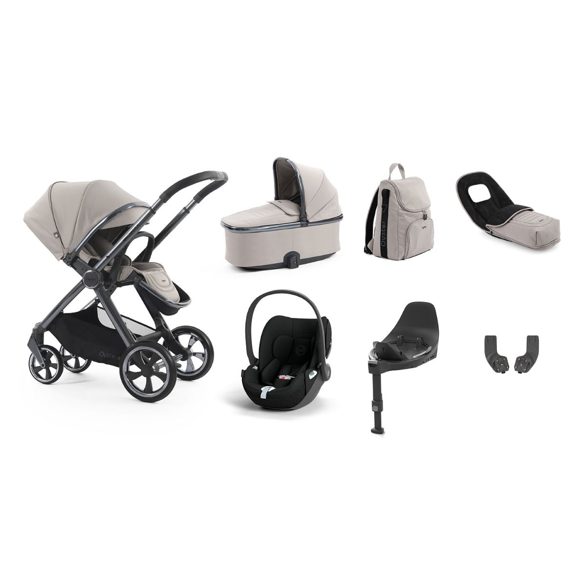 BabyStyle Oyster 4 Luxury 7 Piece Cybex Cloud T Bundle - Stone