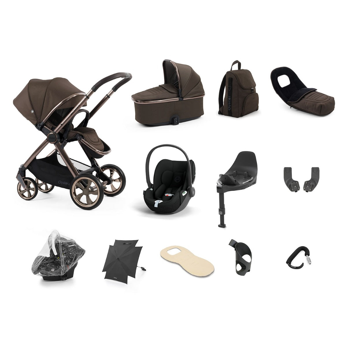 BabyStyle Oyster 4 Ultimate 12 Piece Cybex Cloud T Bundle - Chocolate Velvet