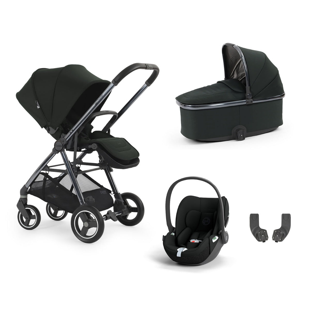 BabyStyle Oyster Gravity+ 4 Piece Cybex Cloud T Bundle - Black Olive