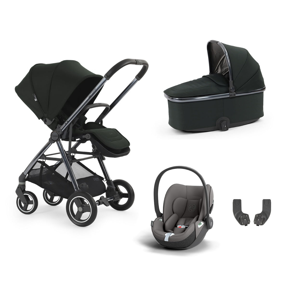 BabyStyle Oyster Gravity+ 4 Piece Cybex Cloud T Bundle - Black Olive