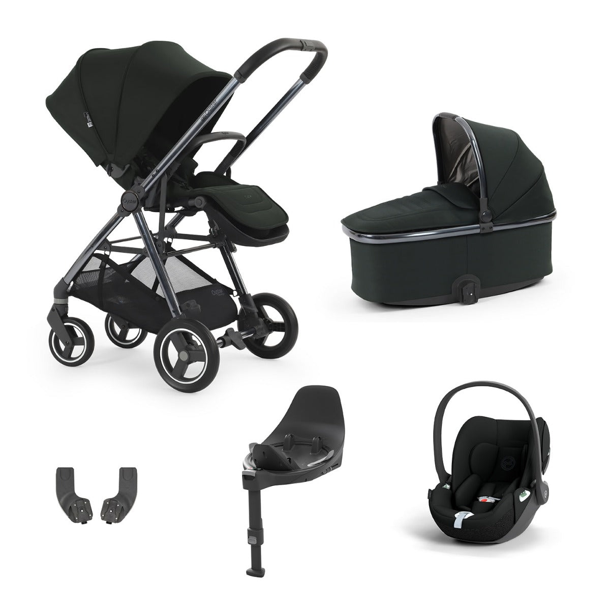 BabyStyle Oyster Gravity+ 5 Piece Cybex Cloud T Bundle - Black Olive