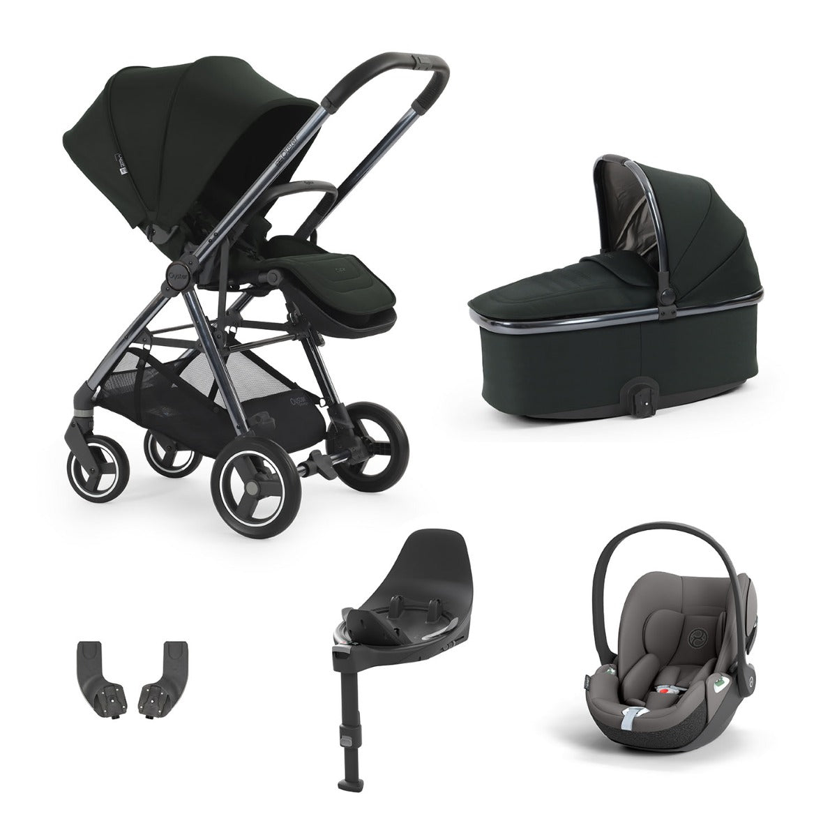 BabyStyle Oyster Gravity+ 5 Piece Cybex Cloud T Bundle - Black Olive