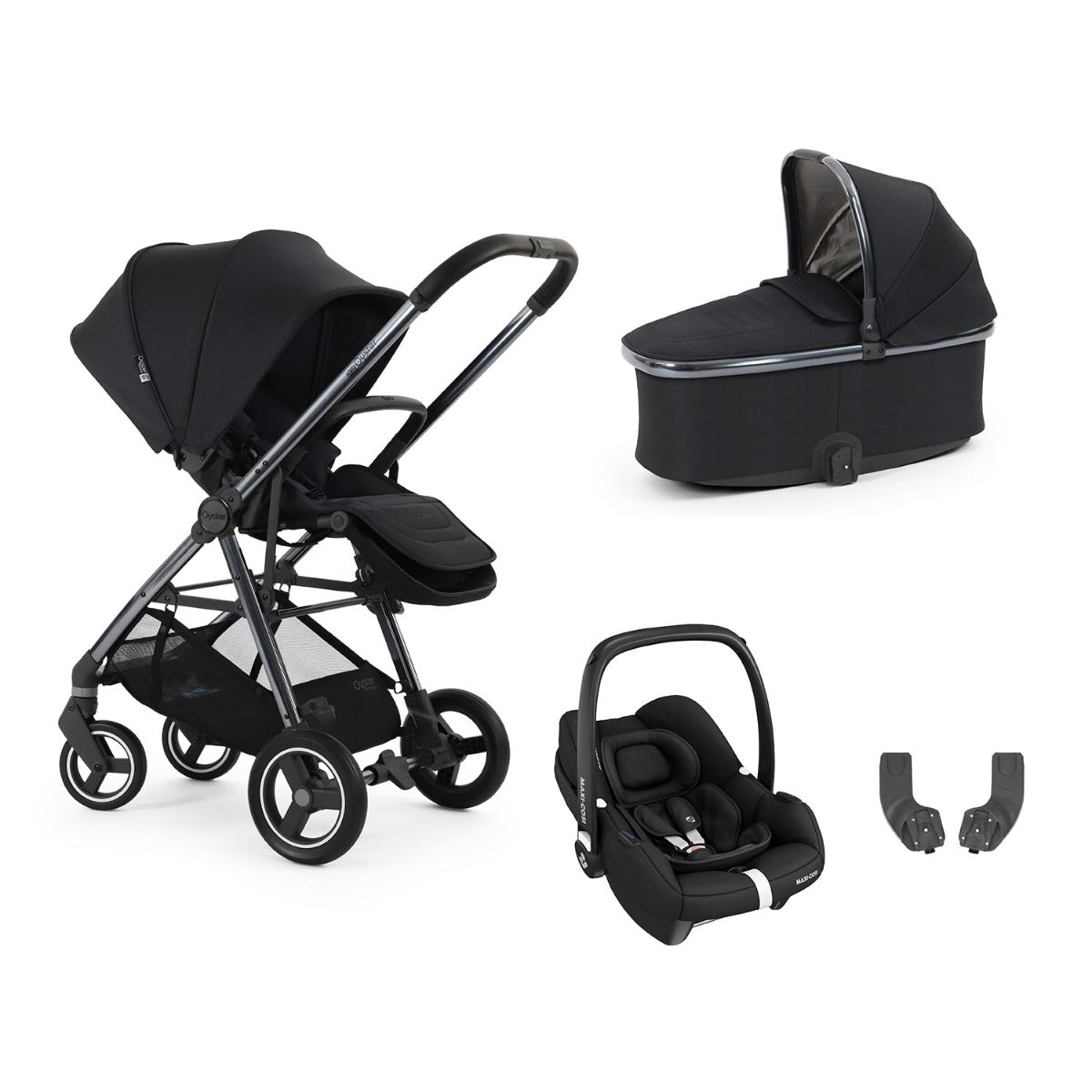 BabyStyle Oyster Gravity+ 4 Piece Maxi-Cosi Cabriofix iSize Bundle - Carbonite