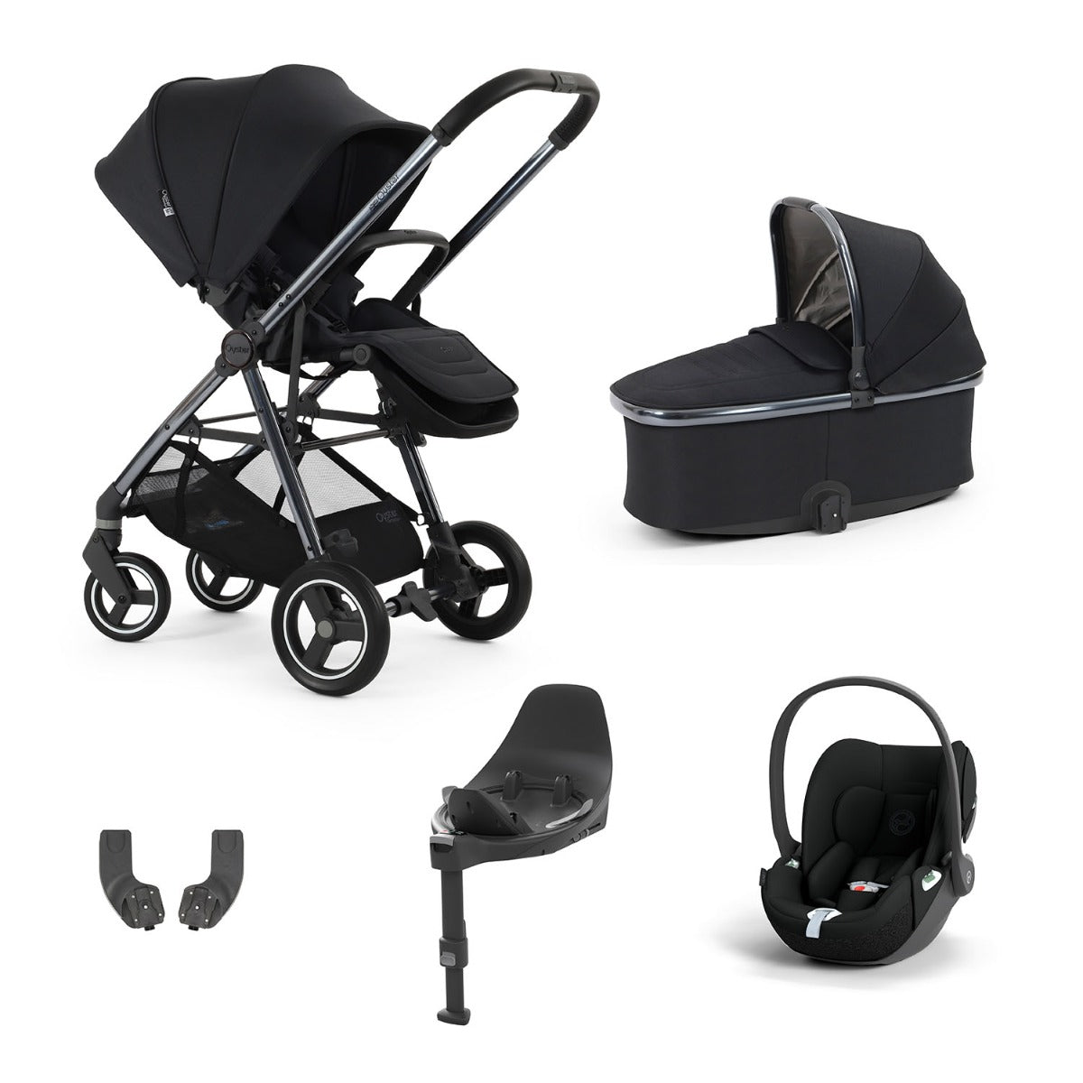 BabyStyle Oyster Gravity+ 5 Piece Cybex Cloud T Bundle - Carbonite