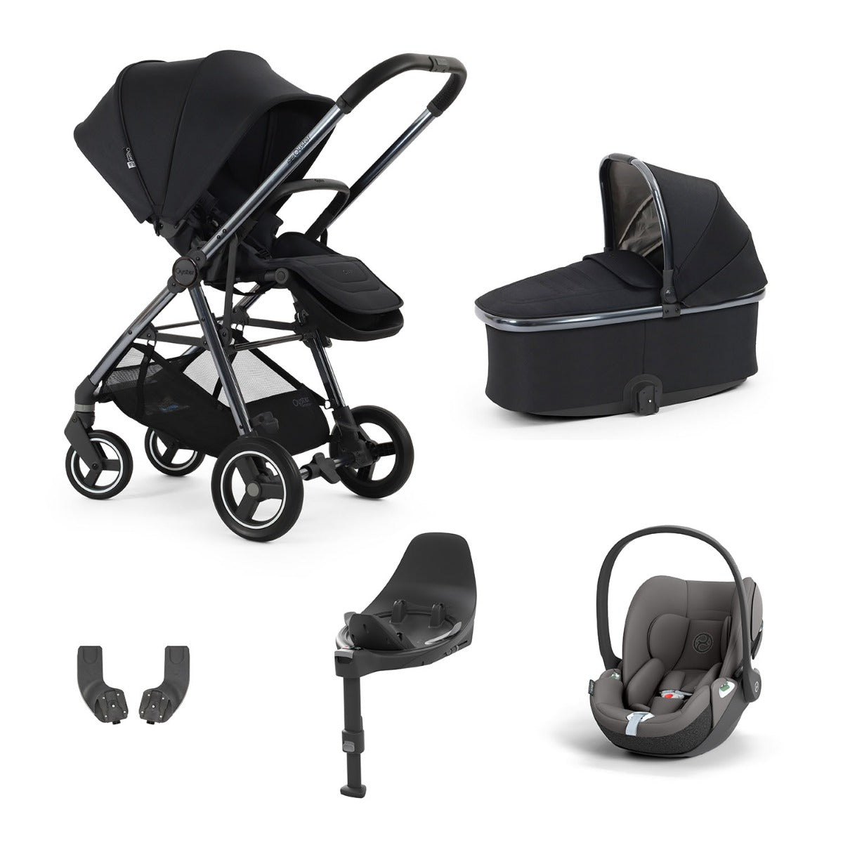 BabyStyle Oyster Gravity+ 5 Piece Cybex Cloud T Bundle - Carbonite