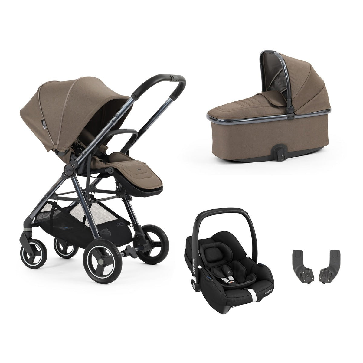 BabyStyle Oyster Gravity+ 4 Piece Maxi-Cosi Cabriofix iSize Bundle - Mink