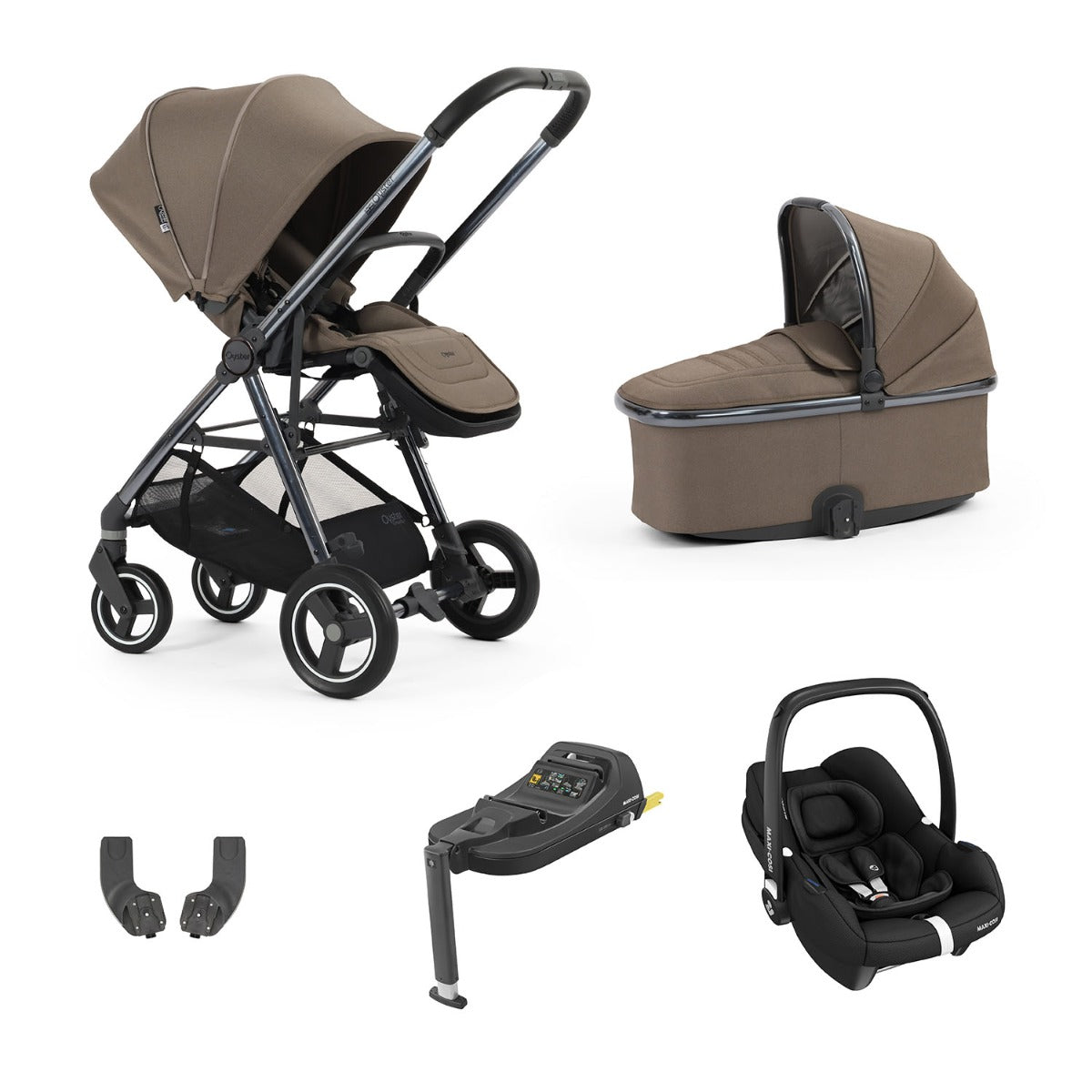 BabyStyle Oyster Gravity+ 5 Piece Maxi-Cosi Cabriofix iSize Bundle - Mink