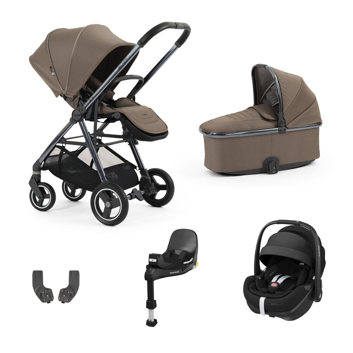 BabyStyle Oyster Gravity+ 5 Piece Maxi-Cosi Pebble 360 Pro2 Bundle - Mink