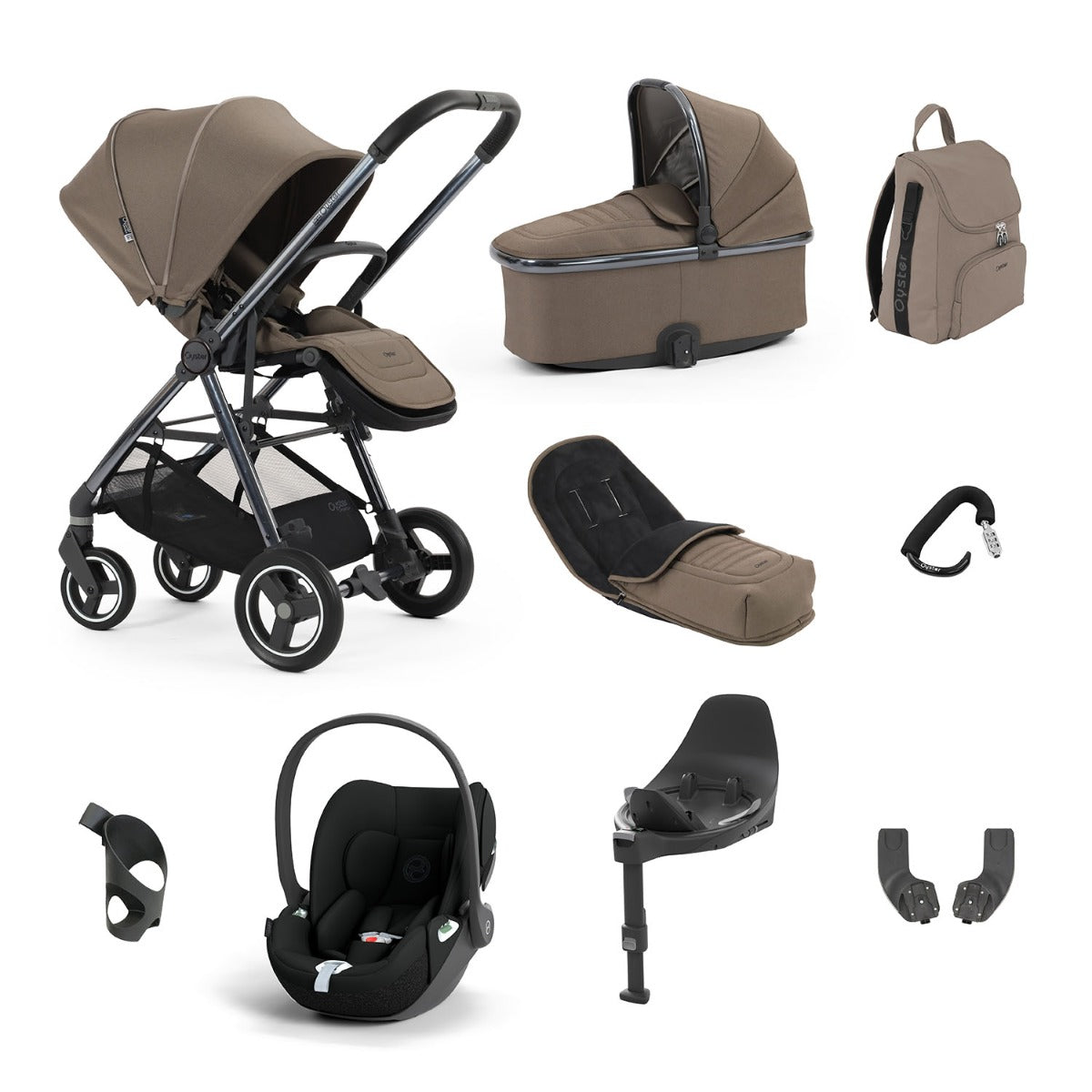 BabyStyle Oyster Gravity+ 9 Piece Cybex Cloud T Bundle - Mink