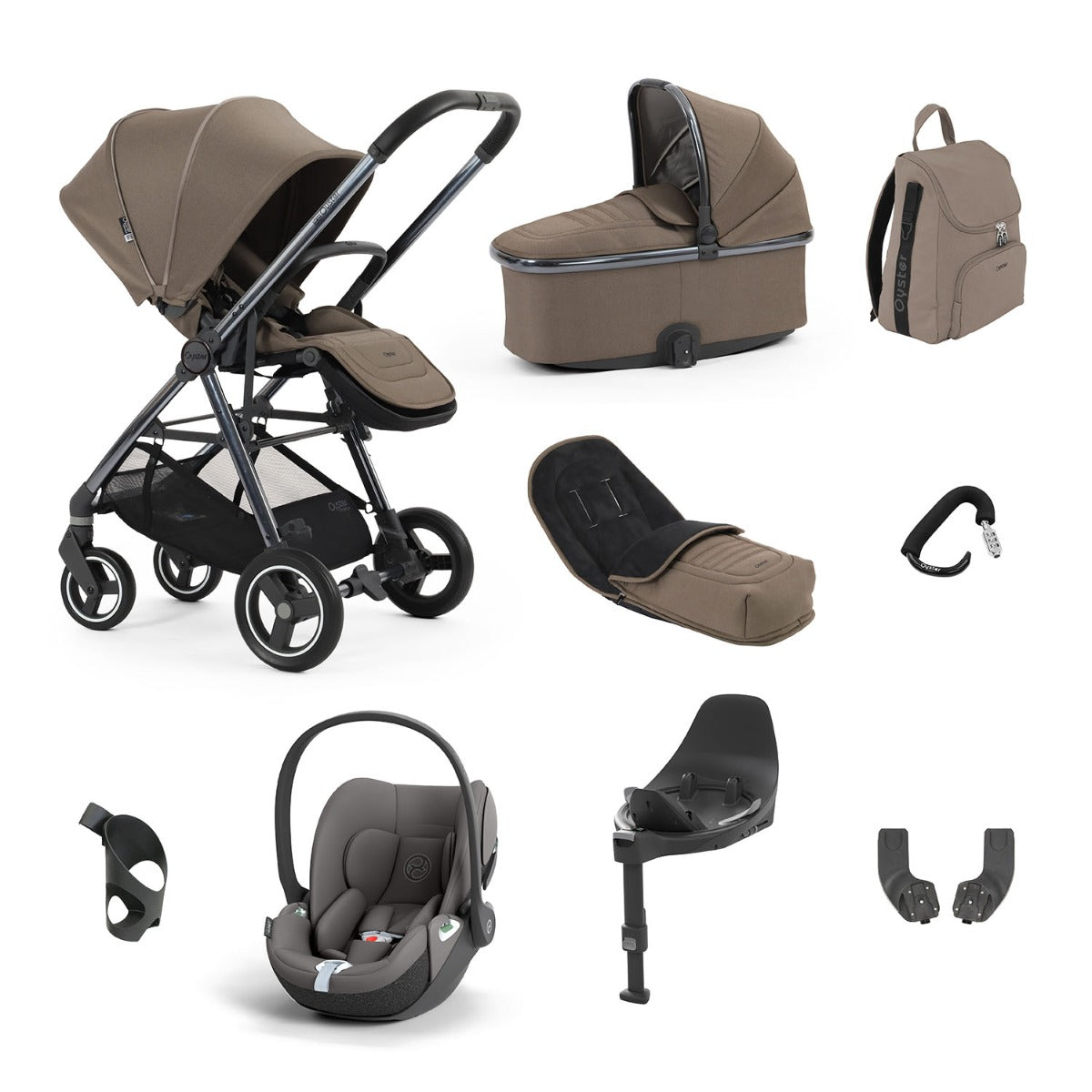 BabyStyle Oyster Gravity+ 9 Piece Cybex Cloud T Bundle - Mink