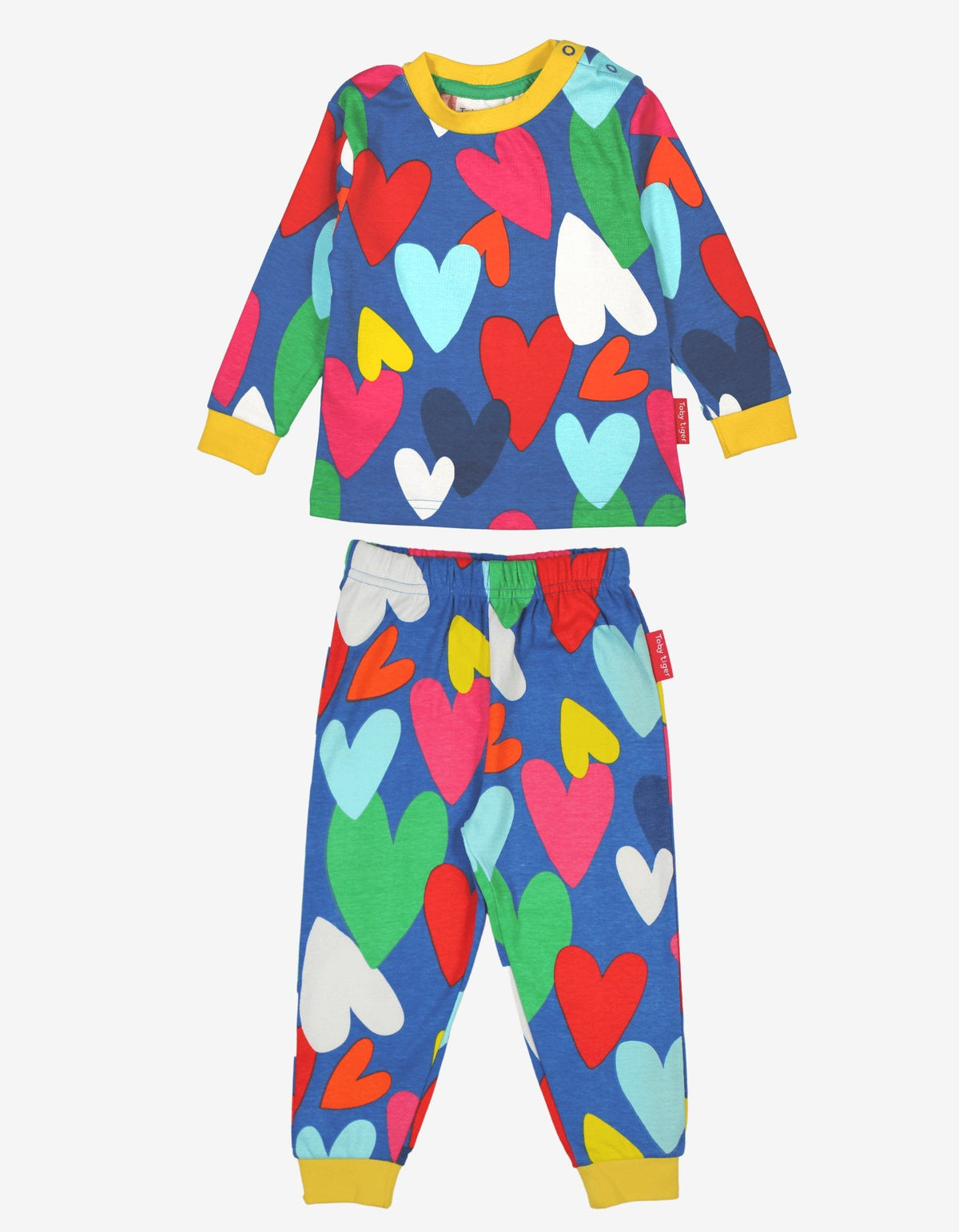 Toby Tiger Organic Heart Print Pyjamas