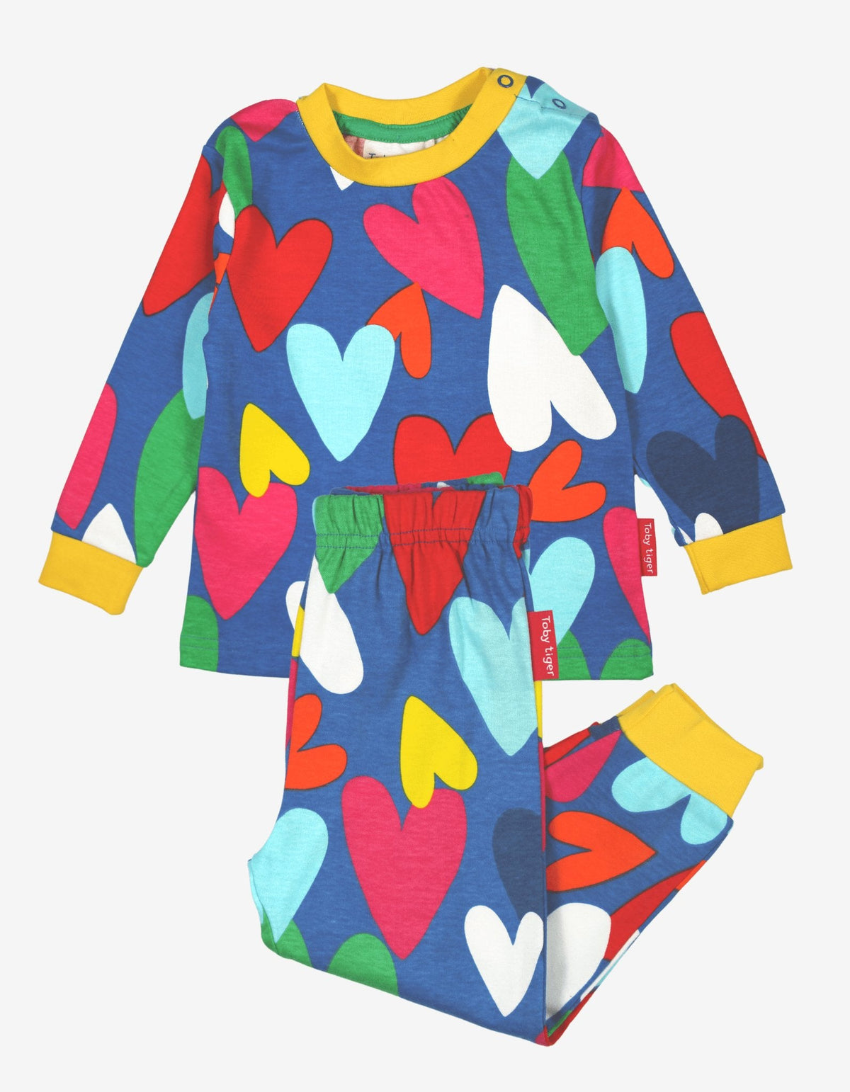 Toby Tiger Organic Heart Print Pyjamas