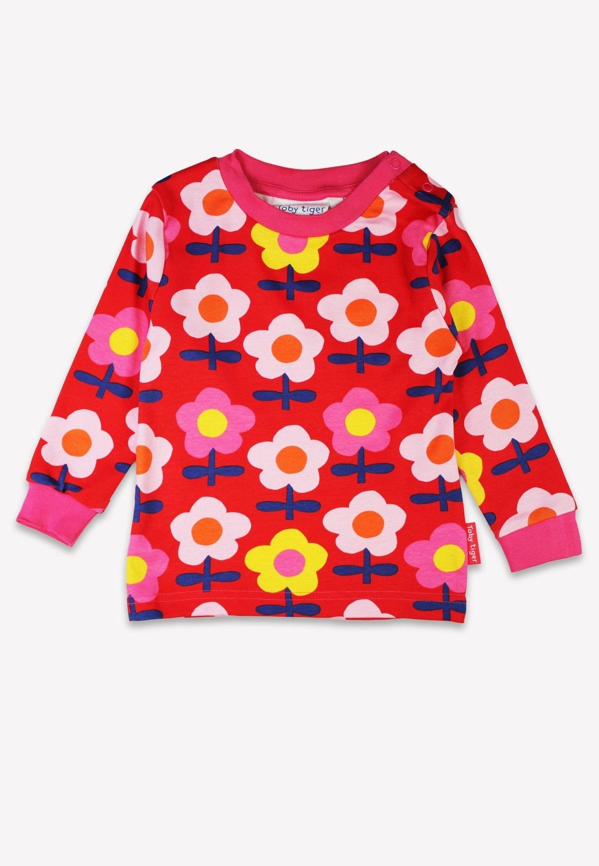 Toby Tiger Organic Pink Flower Print Pyjamas