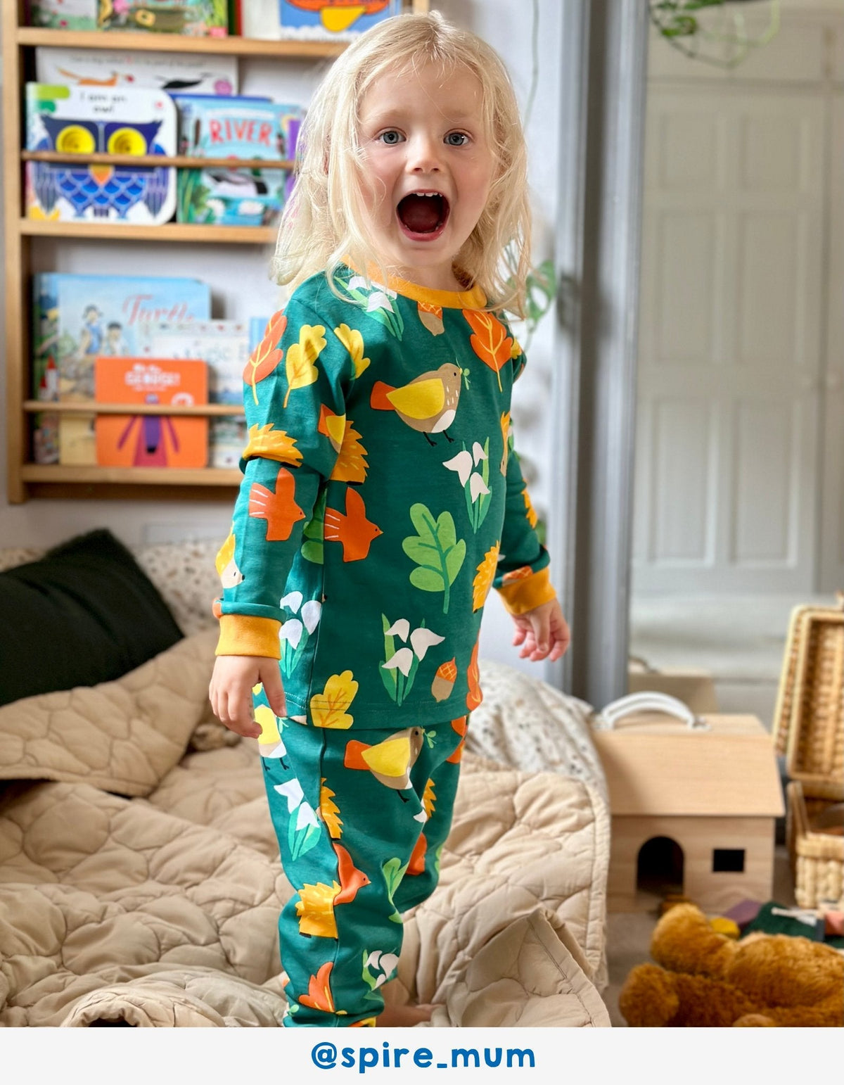 Toby Tiger Organic Autumn Print Pyjamas