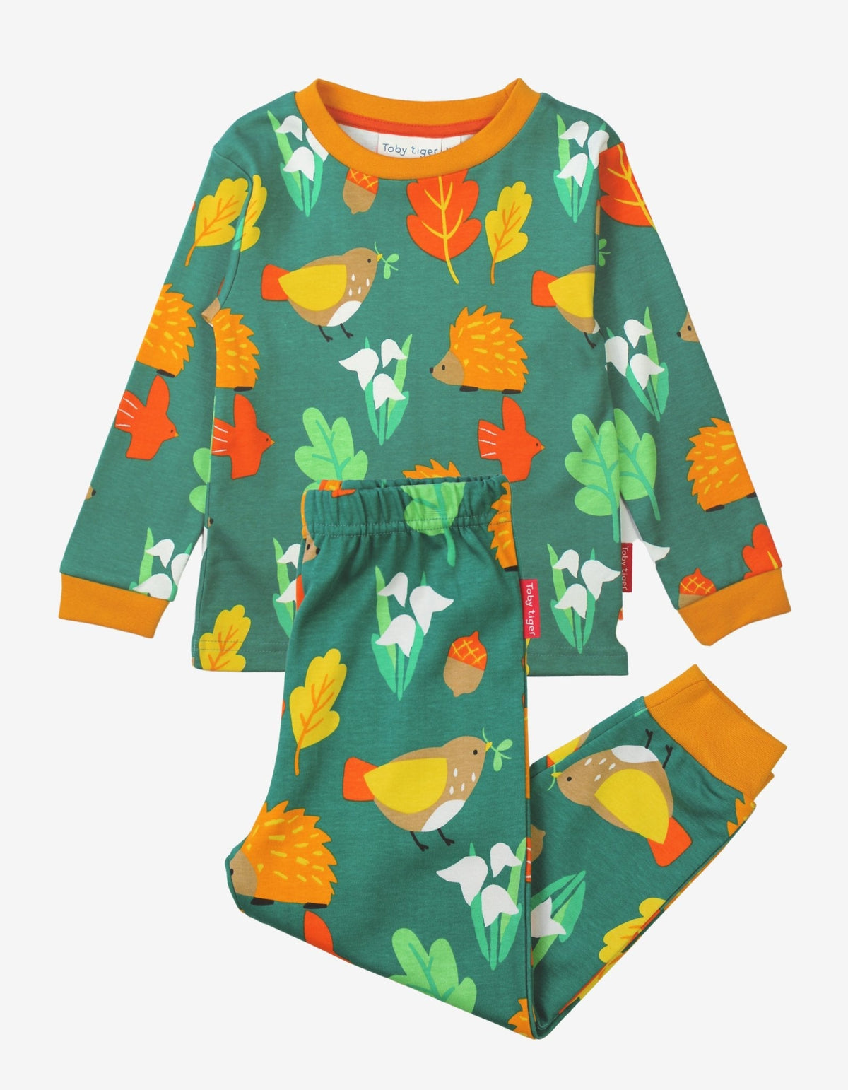 Toby Tiger Organic Autumn Print Pyjamas