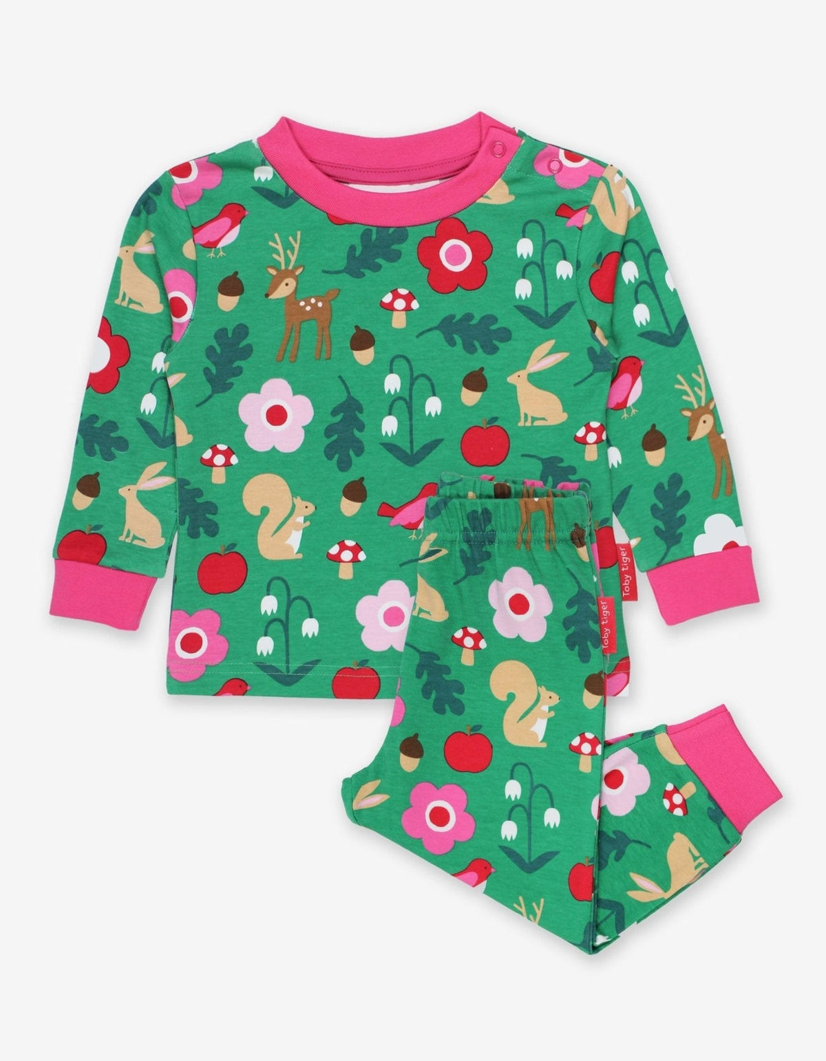 Toby Tiger Organic Forest Adventure Print Pyjamas