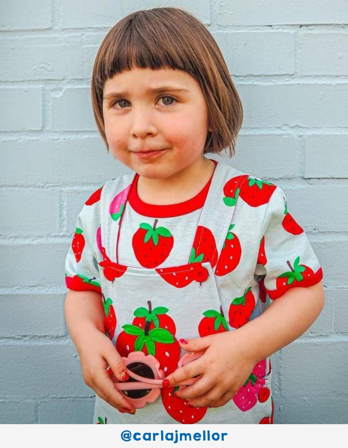 Toby Tiger Organic Strawberry Print Short Pyjamas