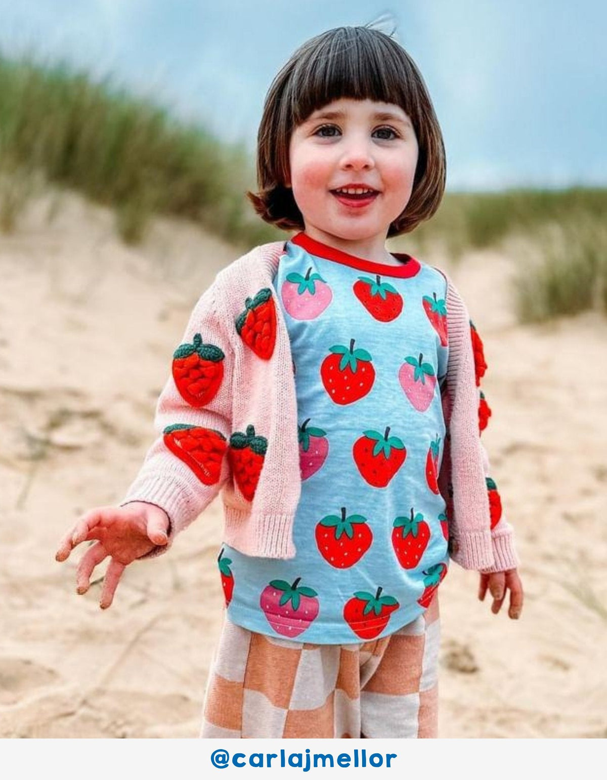 Toby Tiger Organic Strawberry Print Short Pyjamas