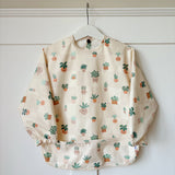 Long Sleeved Baby Bib - Pot Plants