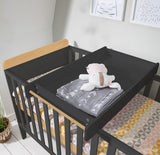 Tutti Bambini Rio Cot Bed with Cot Top Changer & Mattress - Honey Oak & Slate Grey