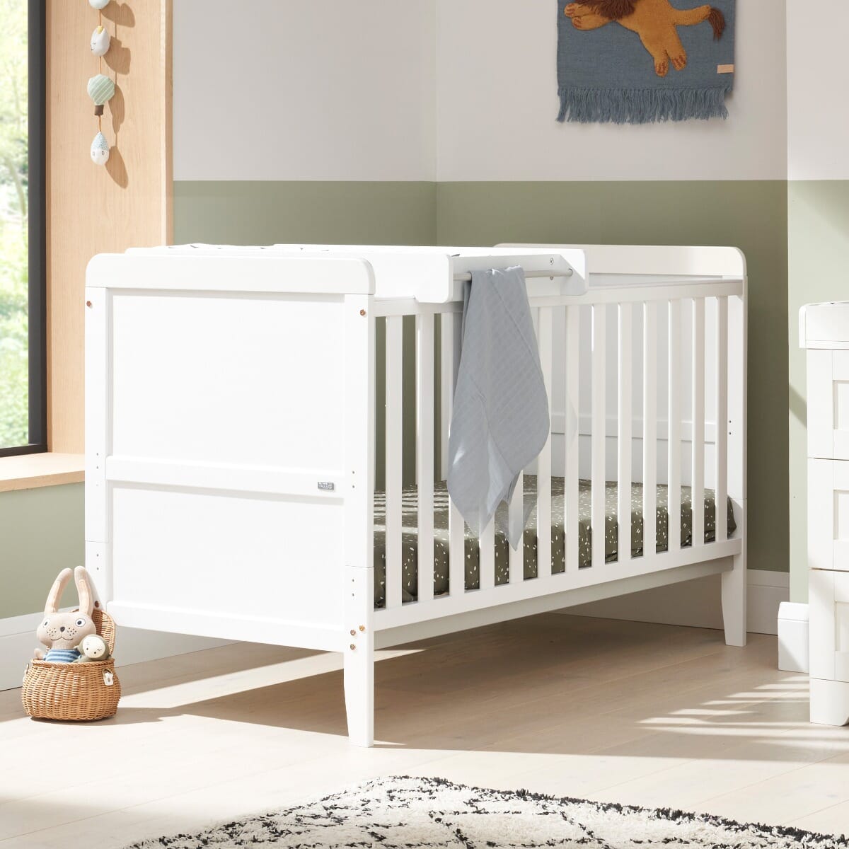 Tutti Bambini Rio Cot Bed with Cot Top Changer & Mattress - White