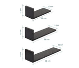 Tutti Bambini Rio Set of Three L-Shaped Wall Shelves - Slate Grey