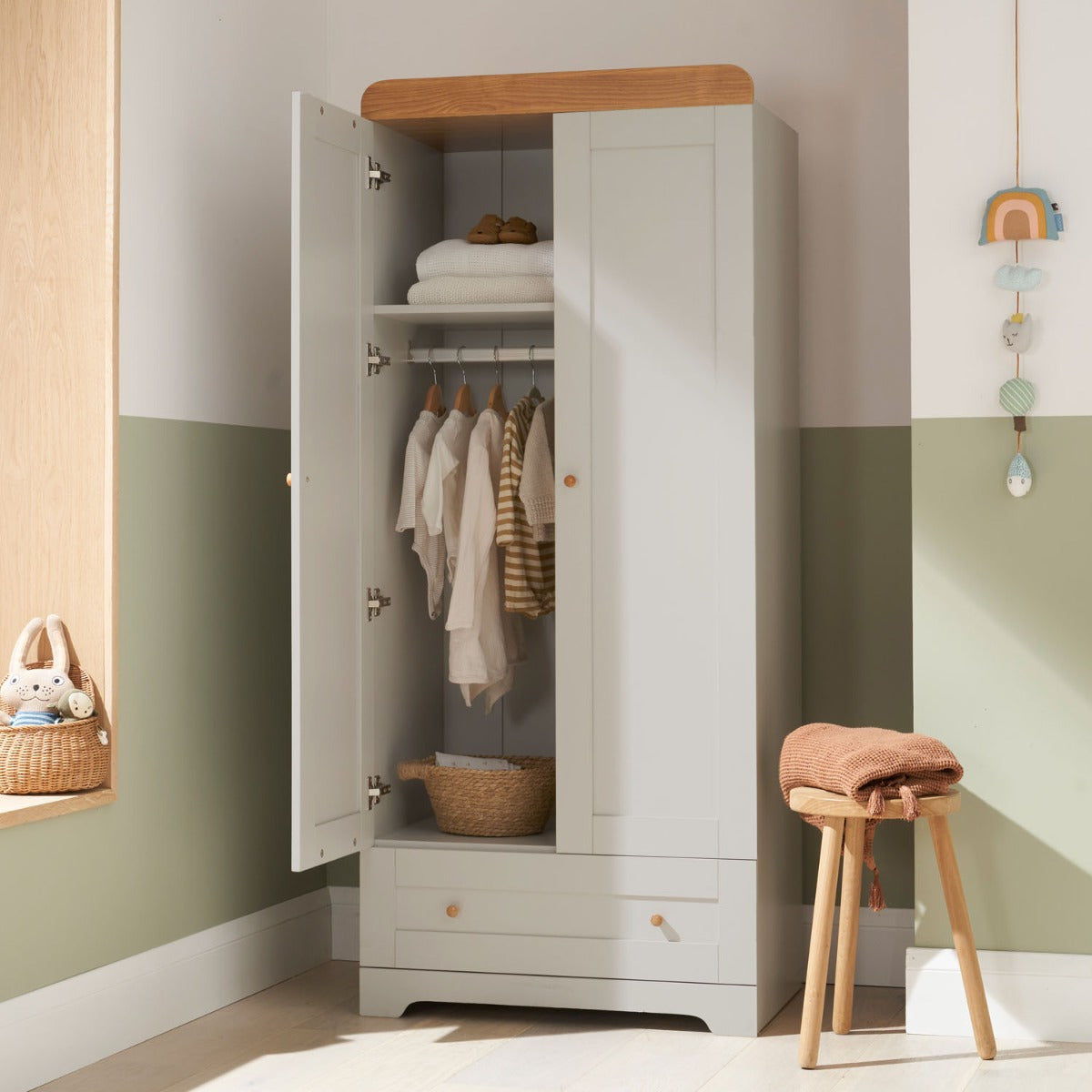 Tutti Bambini Rio Wardrobe - Dove Grey/Oak