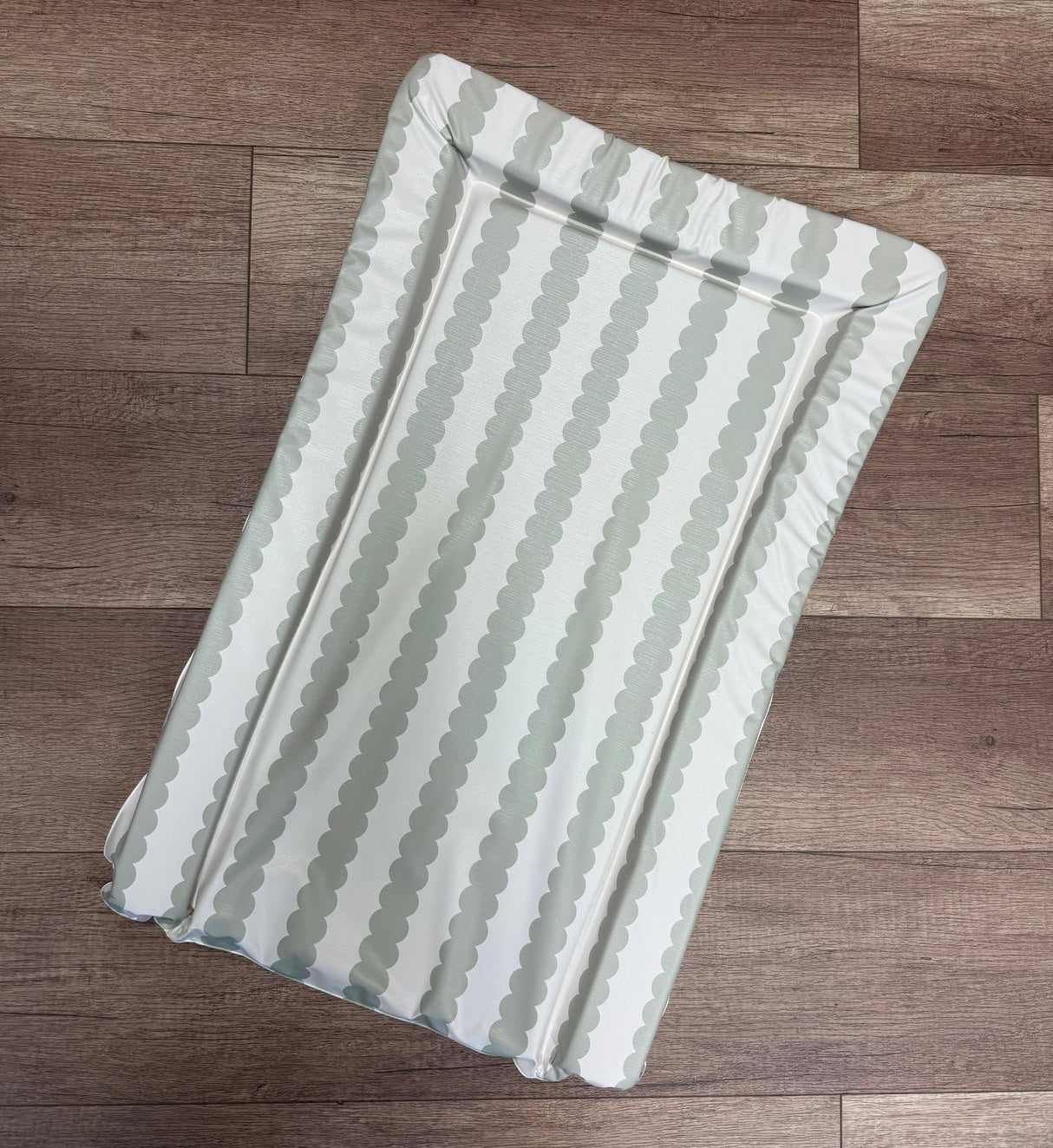 Obaby Changing Mat - Sage Scallop Stripe
