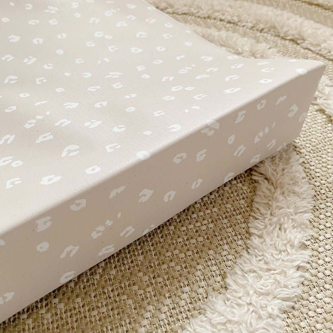 Anti-Roll Wedge Baby Changing Mat - Sand Animal Print