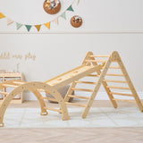 Tutti Bambini Scala Montessori 3-in-1 Pikler Climbing Frame with Climbing Wall - Natural