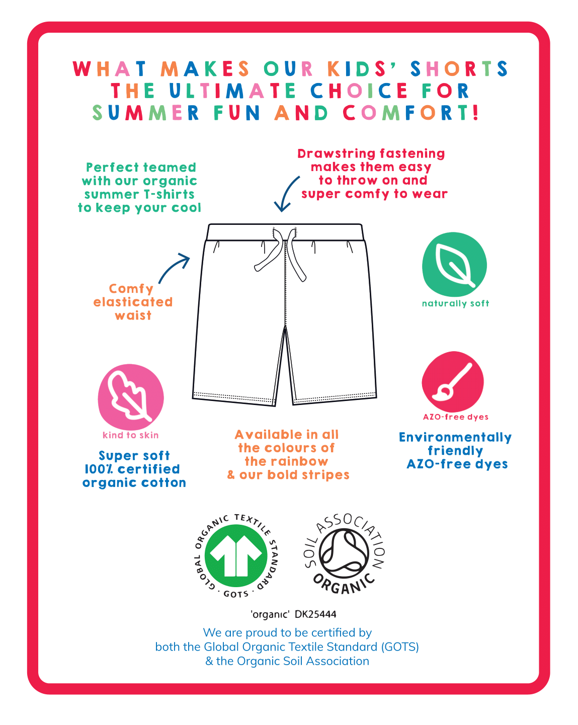 Toby Tiger Organic Multi Stripe Shorts