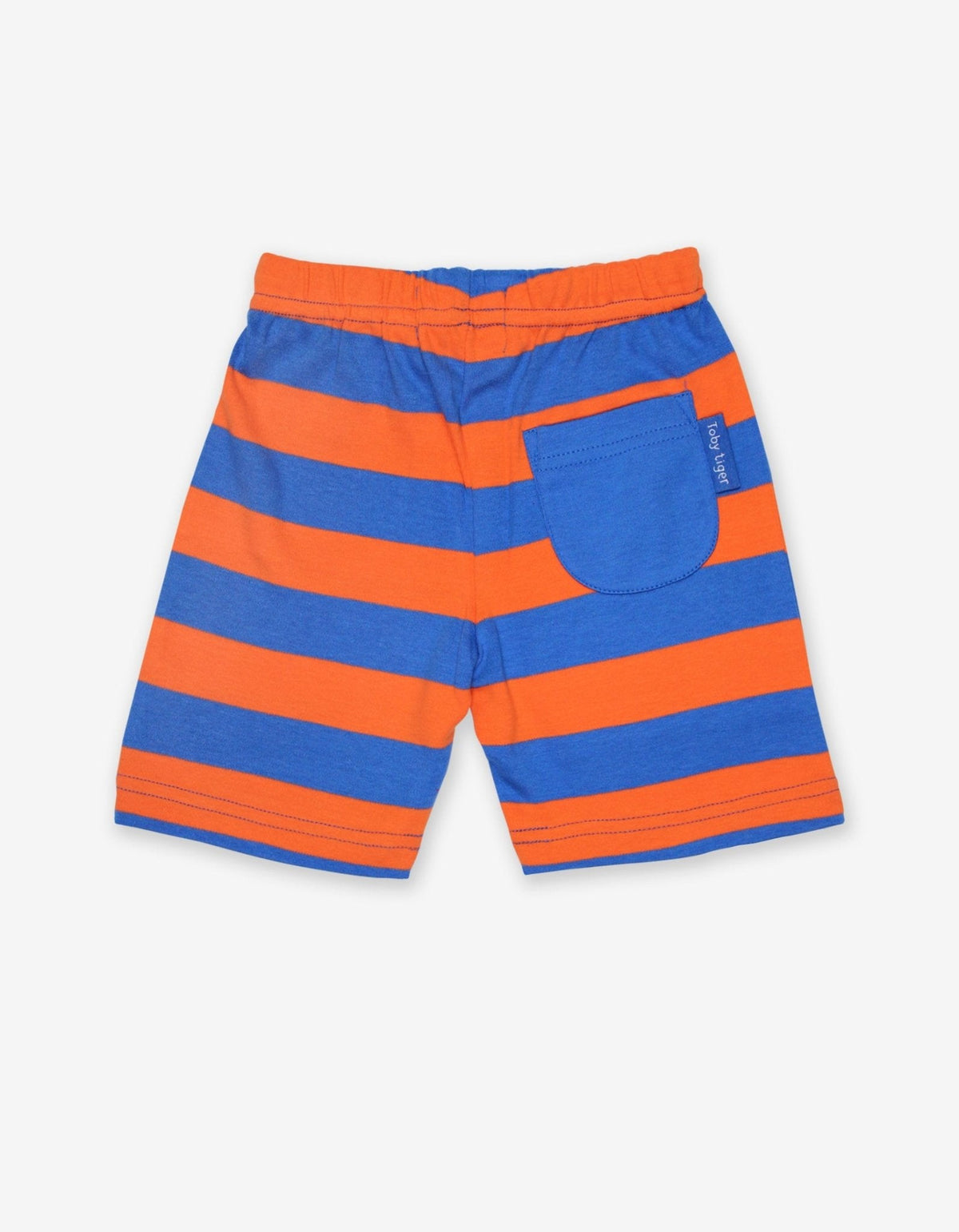 Toby Tiger Organic Orange and Blue Stripe Shorts