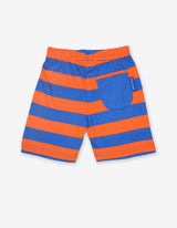 Toby Tiger Organic Orange and Blue Stripe Shorts