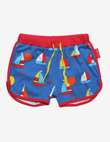 Toby Tiger Organic Sailboat Print Running Shorts