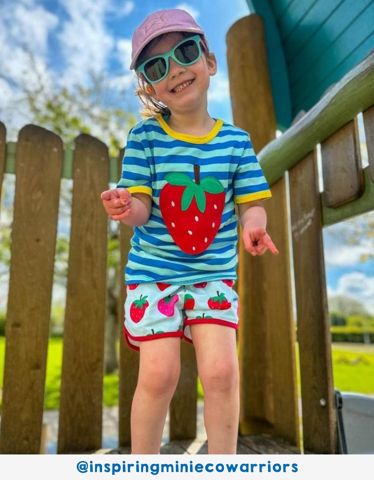 Toby Tiger Organic Strawberry Print Running Shorts