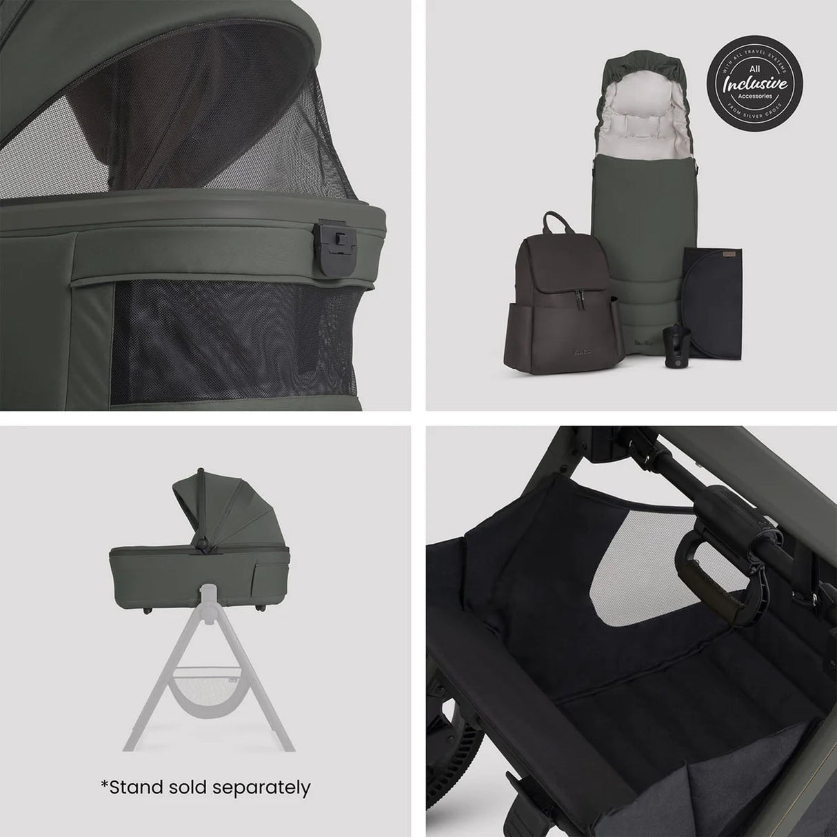 Silver Cross Cove 2 Ultimate Cybex Cloud T Car Seat Bundle - Pewter