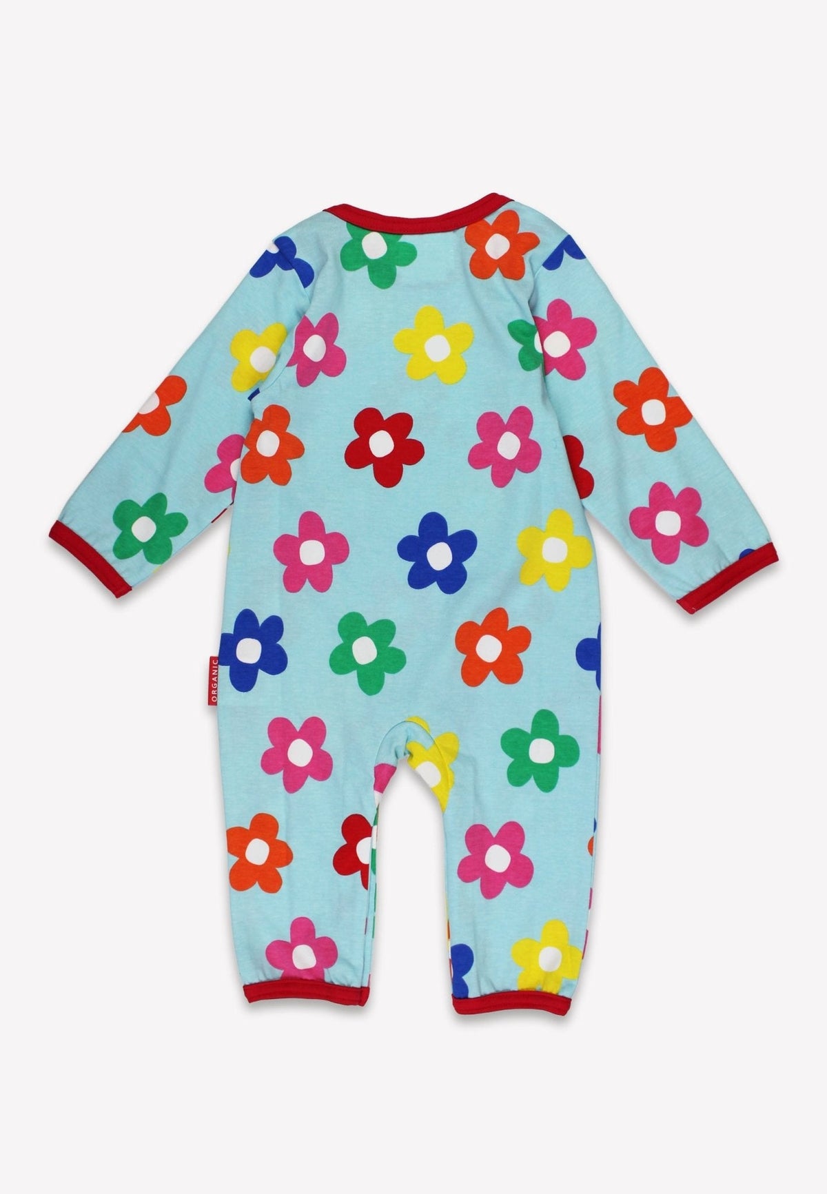 Toby Tiger Organic Rainbow Bloom Bunny Applique Sleepsuit