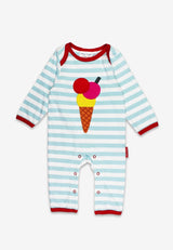 Toby Tiger Organic Ice Cream Applique Sleepsuit