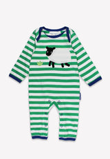 Toby Tiger Organic Hillside Sheep Applique Sleepsuit
