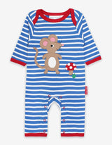Toby Tiger Organic Mouse and Mushroom Applique Sleepsuit
